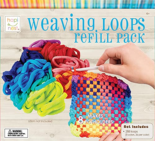 Hapinest Loom Refill Kit – 288 Nylon Loops for 8 Pot Holders, 8 Colors