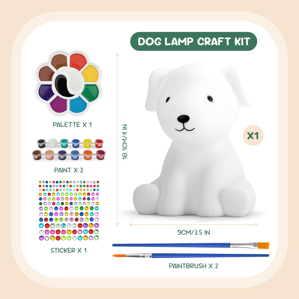 HAPMARS Paint Your Own Dog Lamp Kit – DIY Art Craft for Kids Ages 4-12+