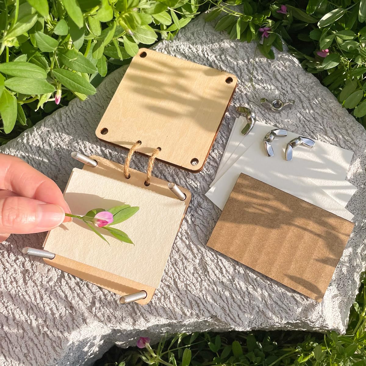 Happinit Micro Flower Press - Silver Mini Plant Preservation Kit for Pocket Flower Pressing