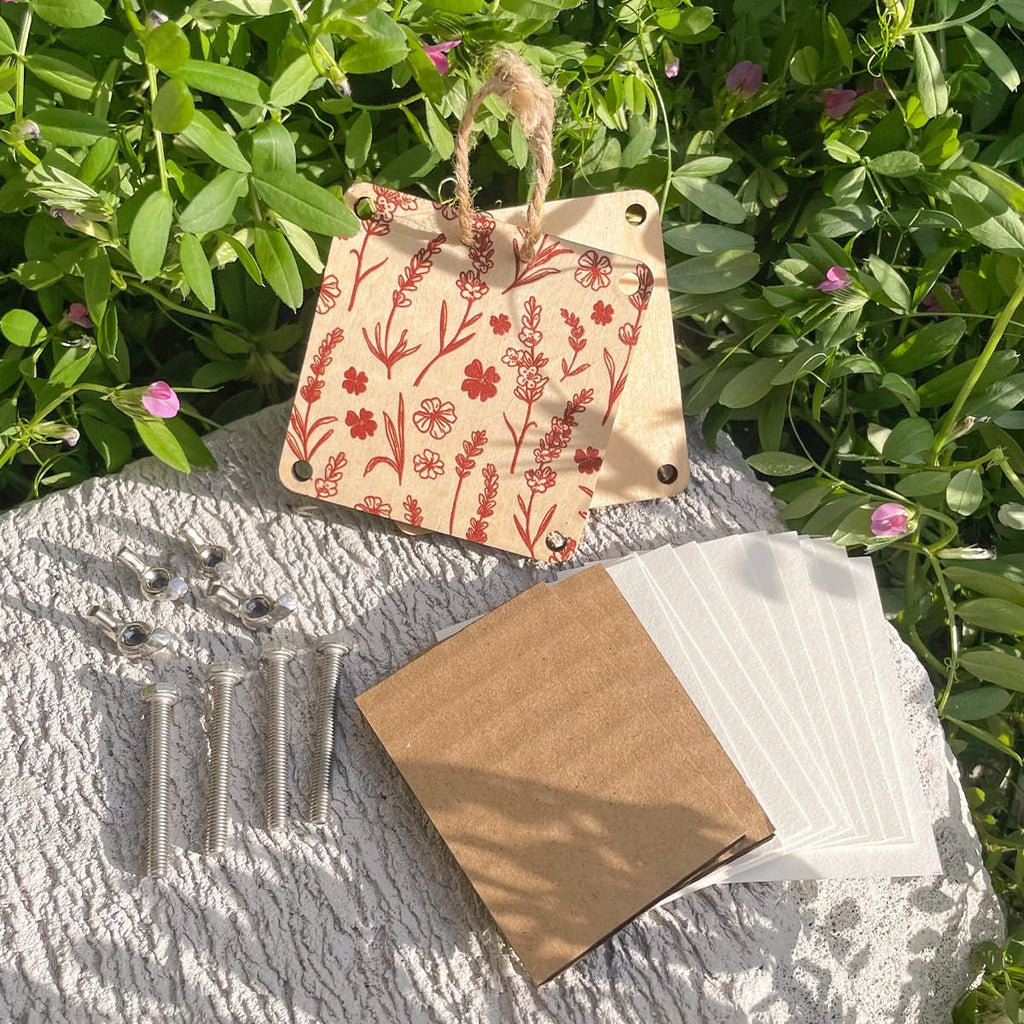 Happinit Micro Flower Press - Silver Mini Plant Preservation Kit for Pocket Flower Pressing