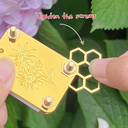 Happinit Micro Flower Press Kit - Miniature Gold Metal Pocket Flower Press for Dried Flower Crafts