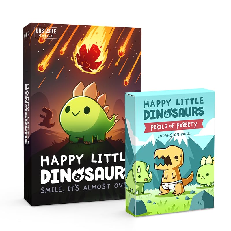 Happy Little Dinosaurs Perils of Puberty Expansion – 54-Card Pack for Family Game Night