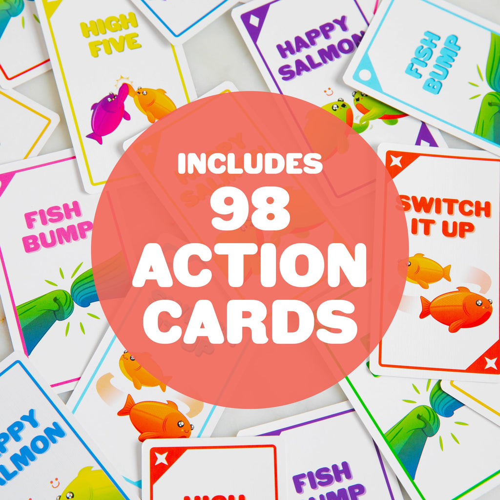 Happy Salmon Card Game – Fast-Paced Party Game for 3-8 Players, Ages 6+