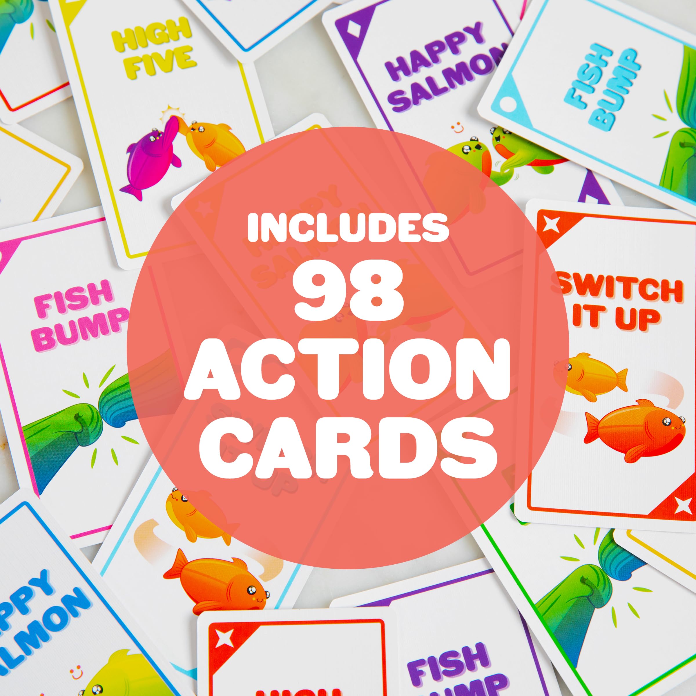 Happy Salmon Card Game – Fast-Paced Party Game for 3-8 Players, Ages 6+