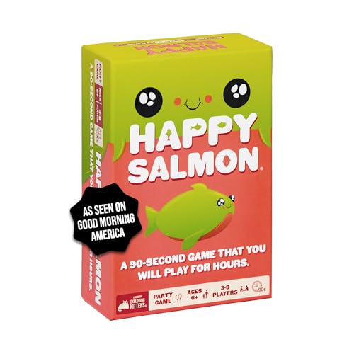 Happy Salmon Card Game – Fast-Paced Party Game for 3-8 Players, Ages 6+