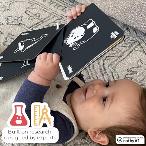 Happy Start High Contrast Baby Cards – Black & White Flashcards for Newborns, Water-Resistant, BPA-Free, Bilingual, Award-Winning