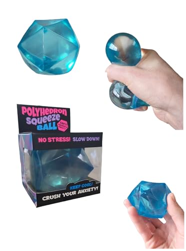 Hapros 20-Sided Diamond Sugar Ball Stress Toy - Slow-Rise Gummy Fidget, Non-Toxic, Squeeze for Anxiety (Pink or Purple, Single)