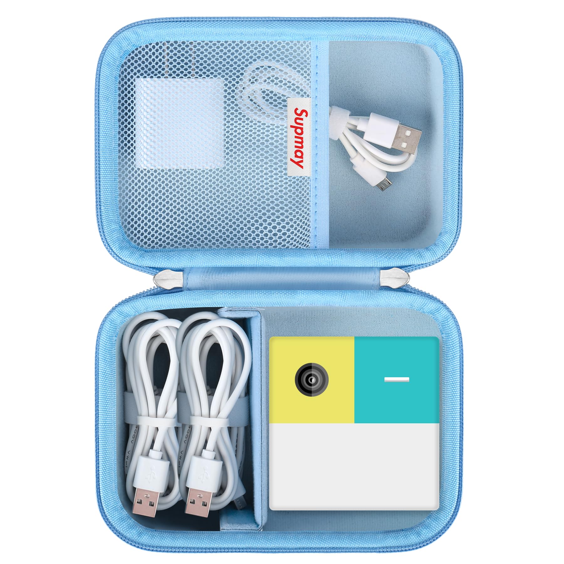 Hard Carrying Case Compatible with Nex Playground Game System - Blue EVA Storage Box with Mesh Pocket for Cables and Accessories