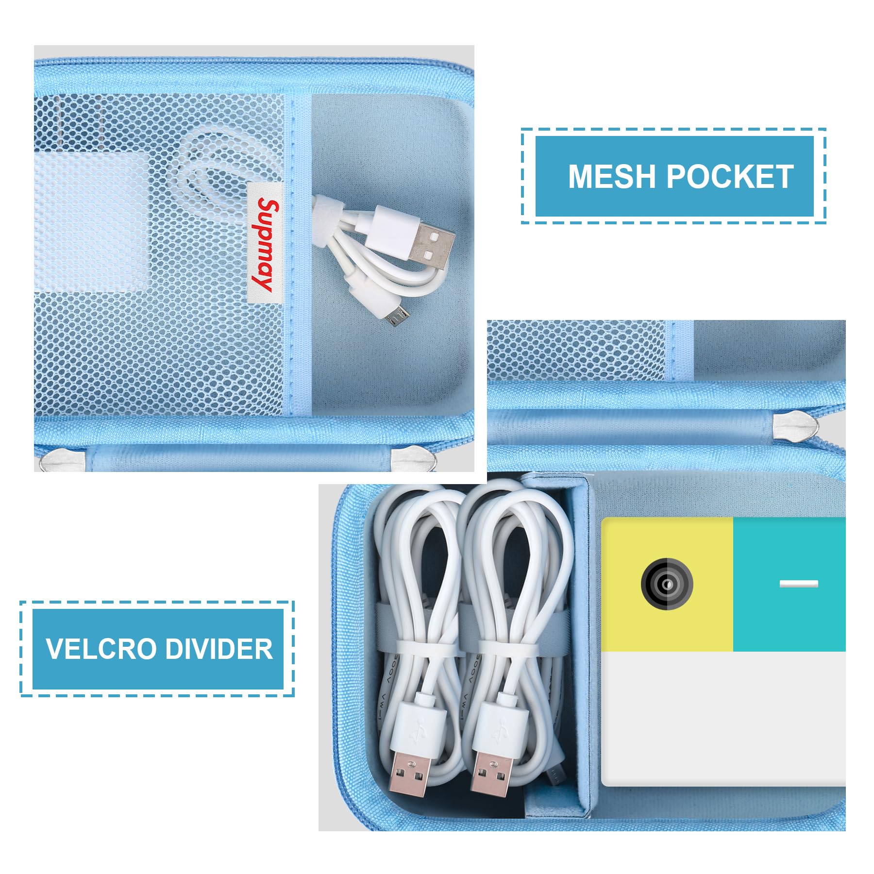 Hard Carrying Case Compatible with Nex Playground Game System - Blue EVA Storage Box with Mesh Pocket for Cables and Accessories