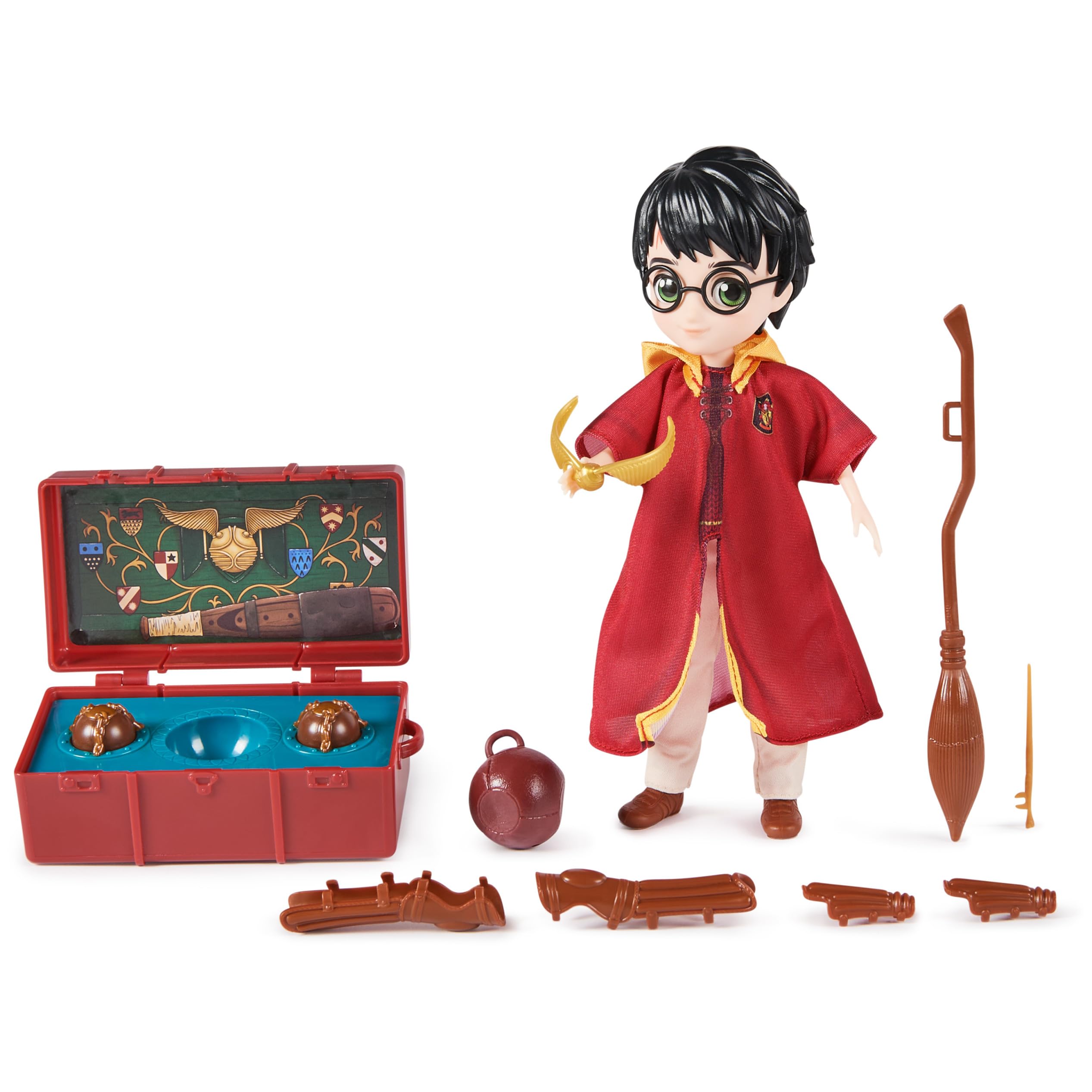 Harry Potter 8-Inch Quidditch Doll Gift Set – 11 Pieces with Robe & Accessories