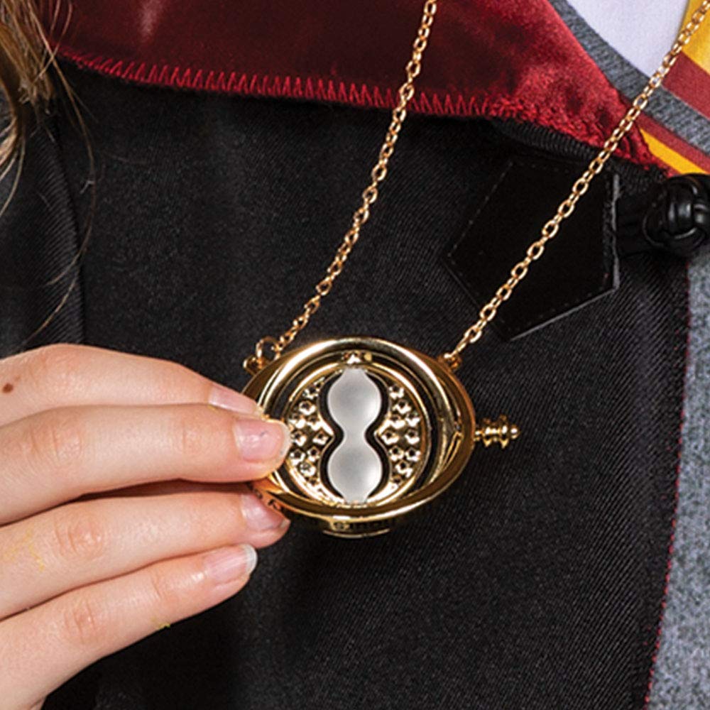 Harry Potter Time Turner Necklace – Officially Licensed Hermione Granger Costume Accessory with Spinning Pendant