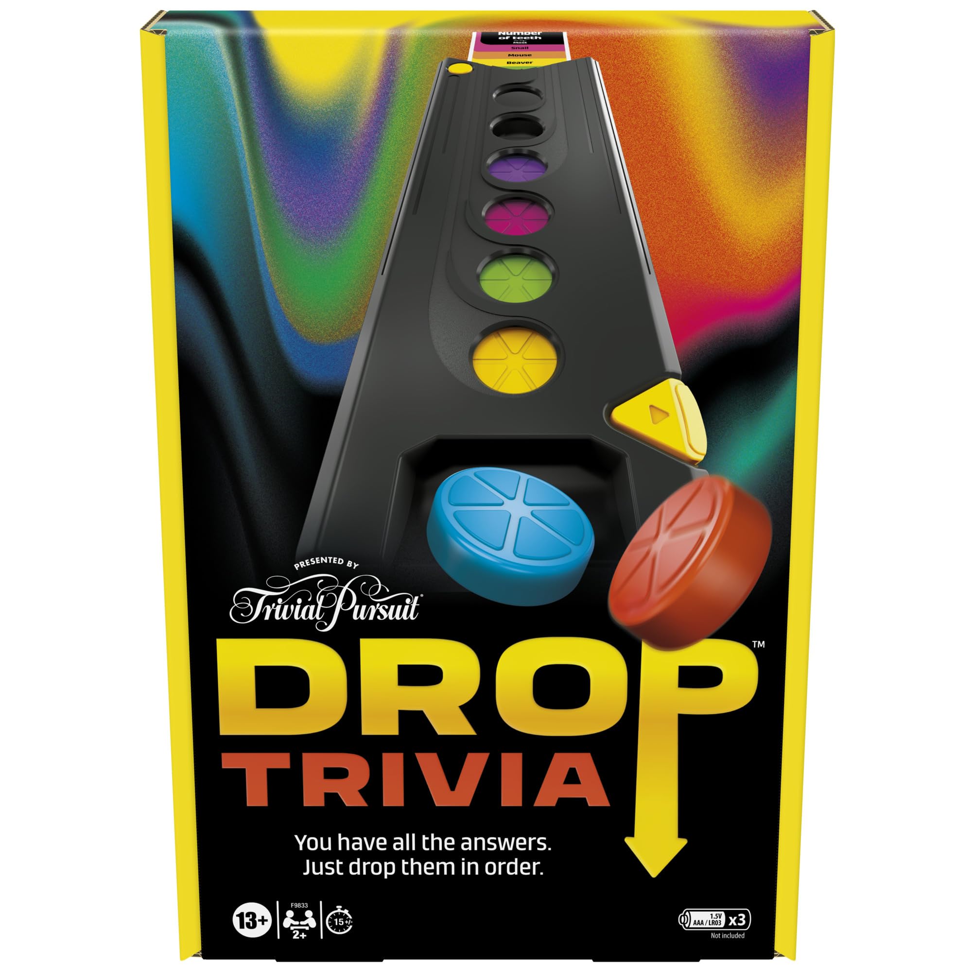 Hasbro Gaming Drop Trivia: Electronic Party Game with Voice & Sound Effects | Ages 13+ | 2 or More Players | 15-Minute Game