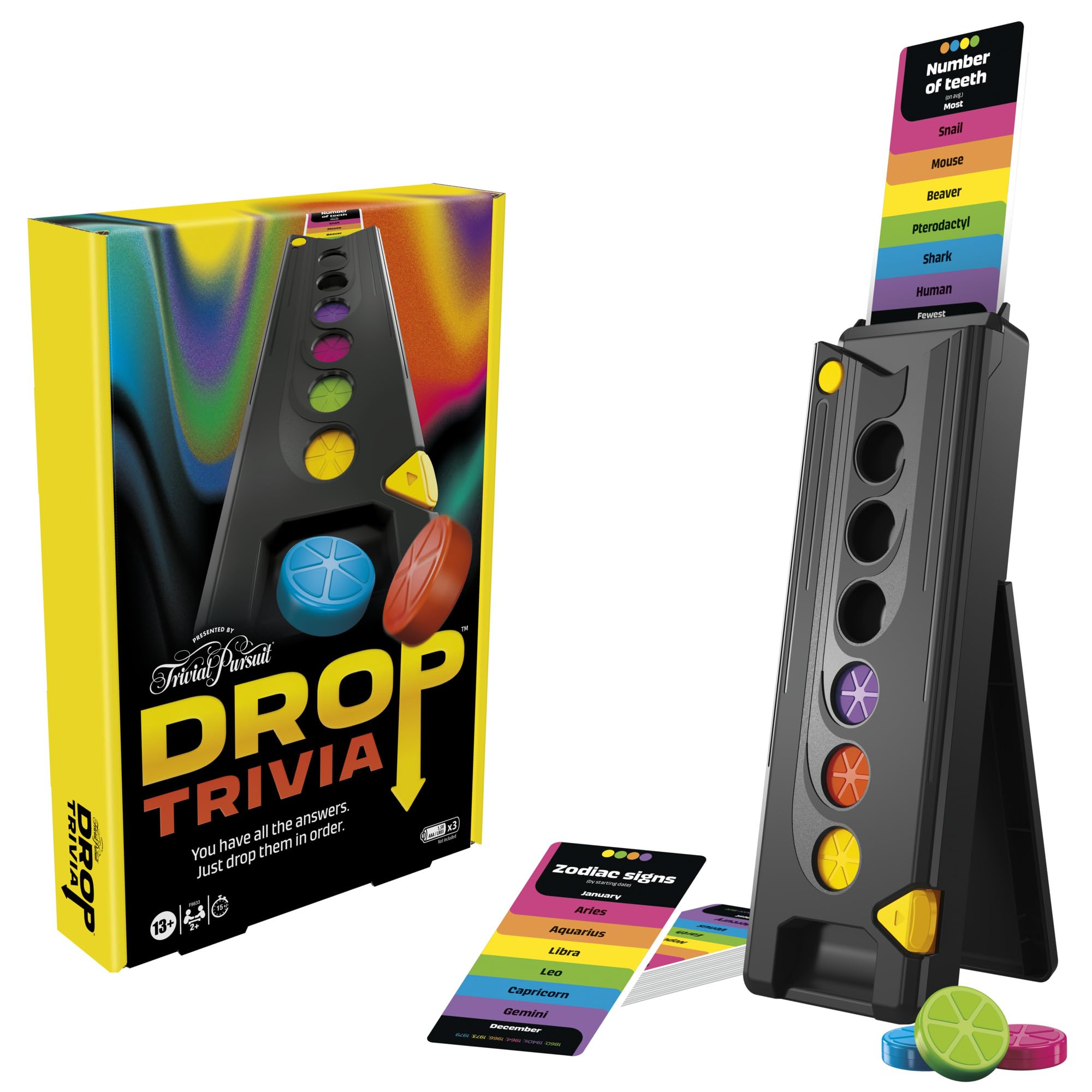 Hasbro Gaming Drop Trivia: Electronic Party Game with Voice & Sound Effects | Ages 13+ | 2 or More Players | 15-Minute Game