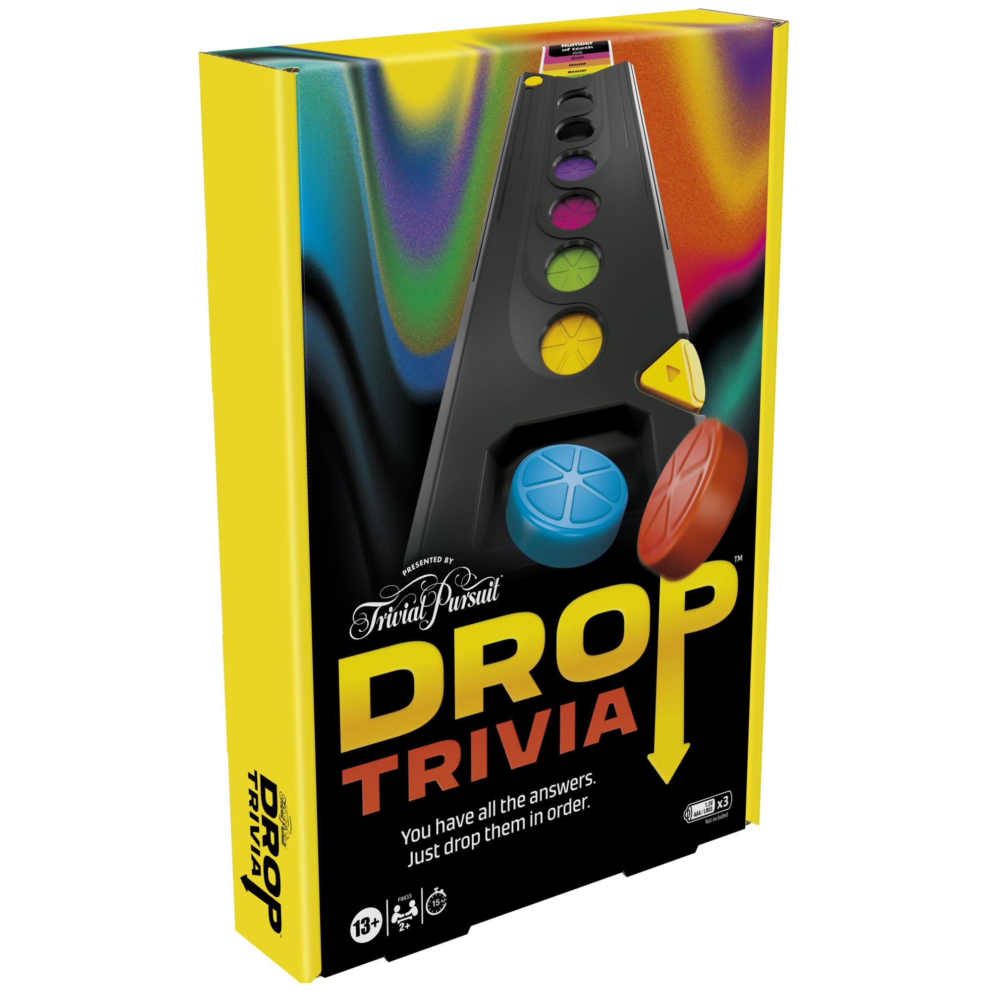 Hasbro Gaming Drop Trivia: Electronic Party Game with Voice & Sound Effects | Ages 13+ | 2 or More Players | 15-Minute Game