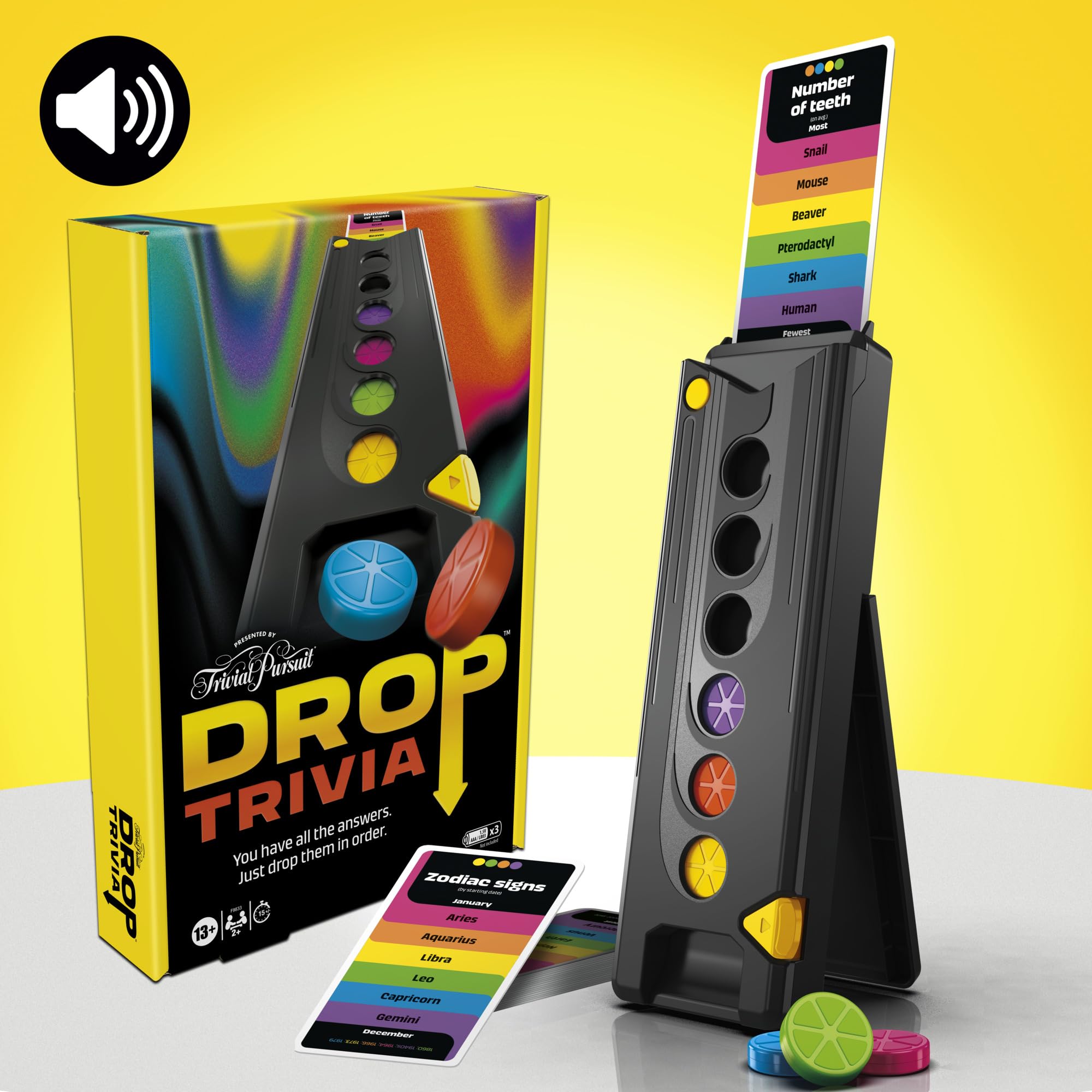 Hasbro Gaming Drop Trivia: Electronic Party Game with Voice & Sound Effects | Ages 13+ | 2 or More Players | 15-Minute Game