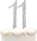 Hatcher lee Bling Crystal Rhinestone '11' Birthday Cake Topper – Silver Keepsake for 11th Party