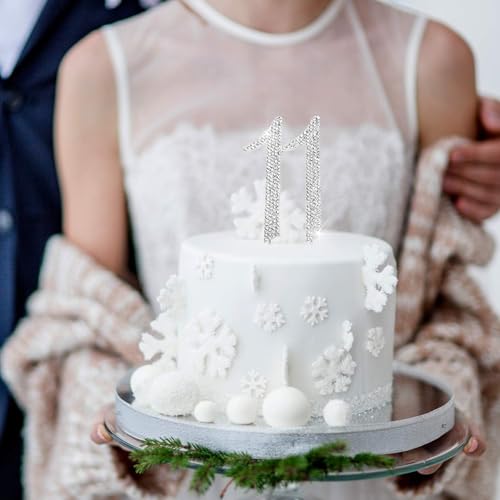 Hatcher lee Bling Crystal Rhinestone '11' Birthday Cake Topper – Silver Keepsake for 11th Party