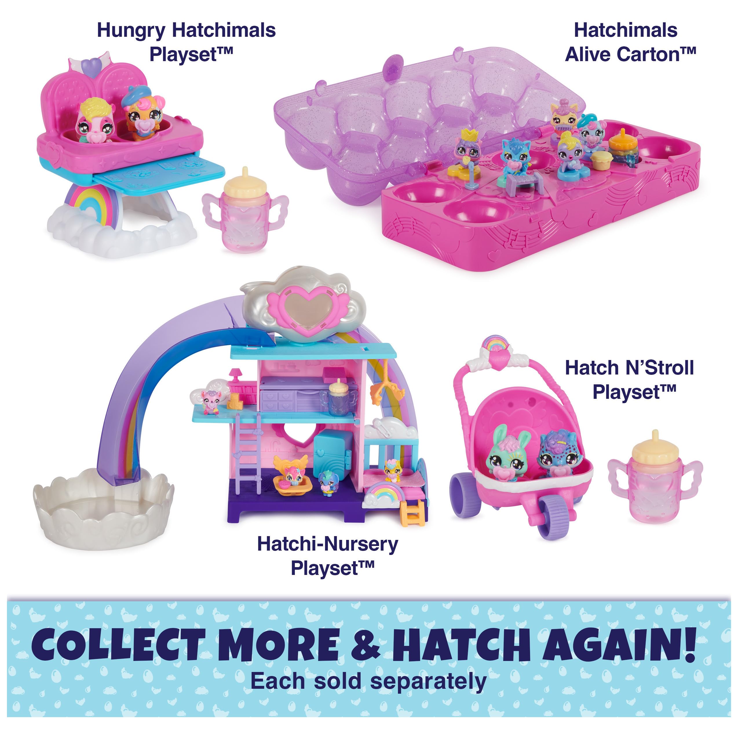 Hatchimals Alive Hatch N’ Stroll Playset – 2 Self-Hatching Eggs with Stroller Toy for Ages 3+