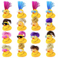 HAVAGDTM 16-Pack Mini Duck Toys with Wigs, Necklaces & Sunglasses – Cute Party Favors for Kids