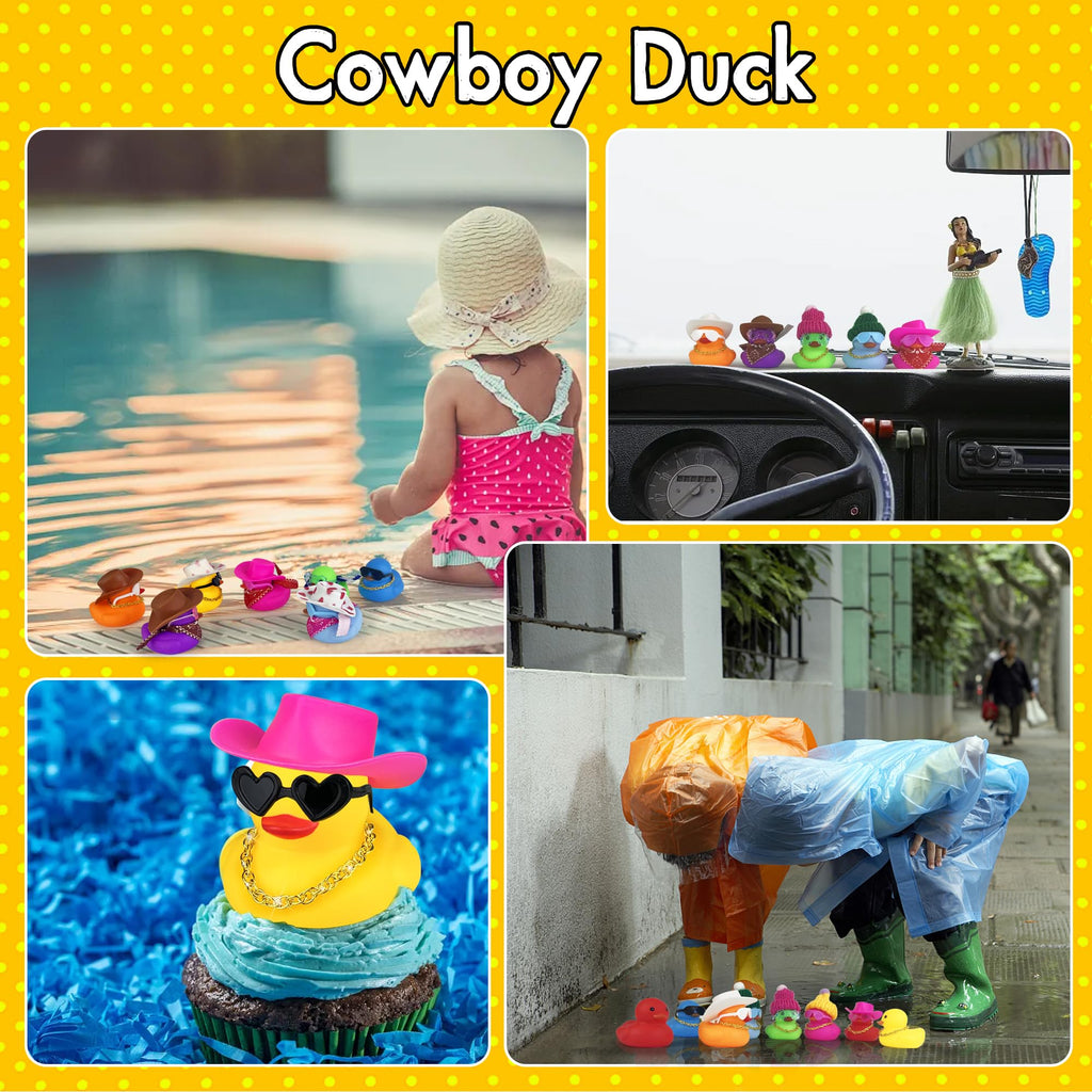 HAVAGDTM 64-Piece Mini Duck Party Favors with Sunglasses, Hats, and Necklaces – Bulk Water Toys for Kids