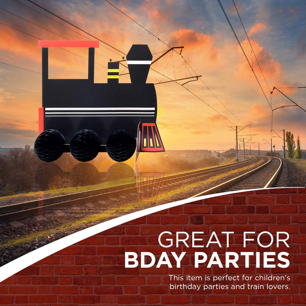 Havercamp Train Centerpiece Set – 3-Piece Cardboard Birthday Decor, Easy Assembly, 11.5x13.5 Inches