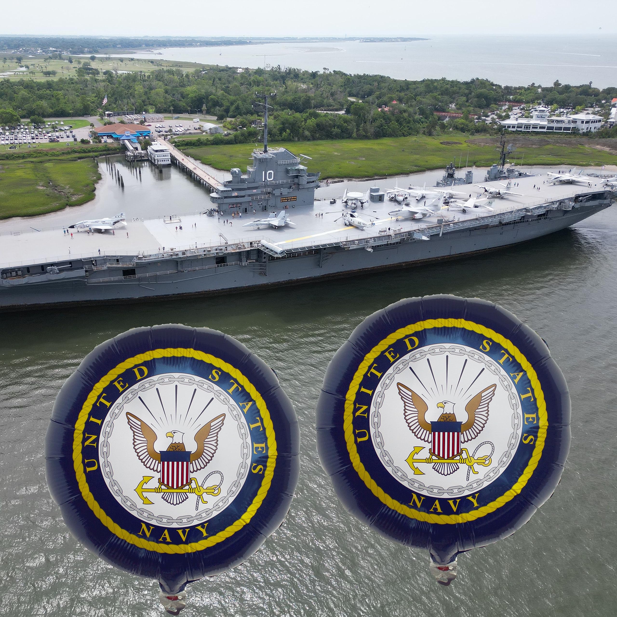 Havercamp U.S. Navy Mylar Balloons - 3 Pack of 18-Inch Official Crest Balloons