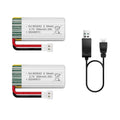 HAWK'S WORK 2 Pcs 3.7V 550mAh Lipo Battery with MX2.0 Connector for RC Models