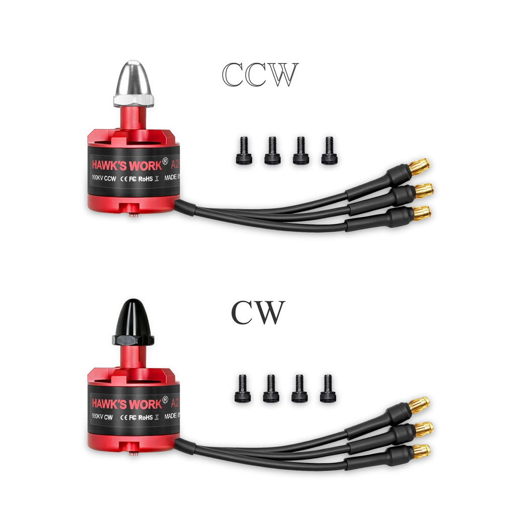 HAWK'S WORK 2212 920KV Brushless Motor for RC Airplanes and DIY Drones (2-4S, CCW)