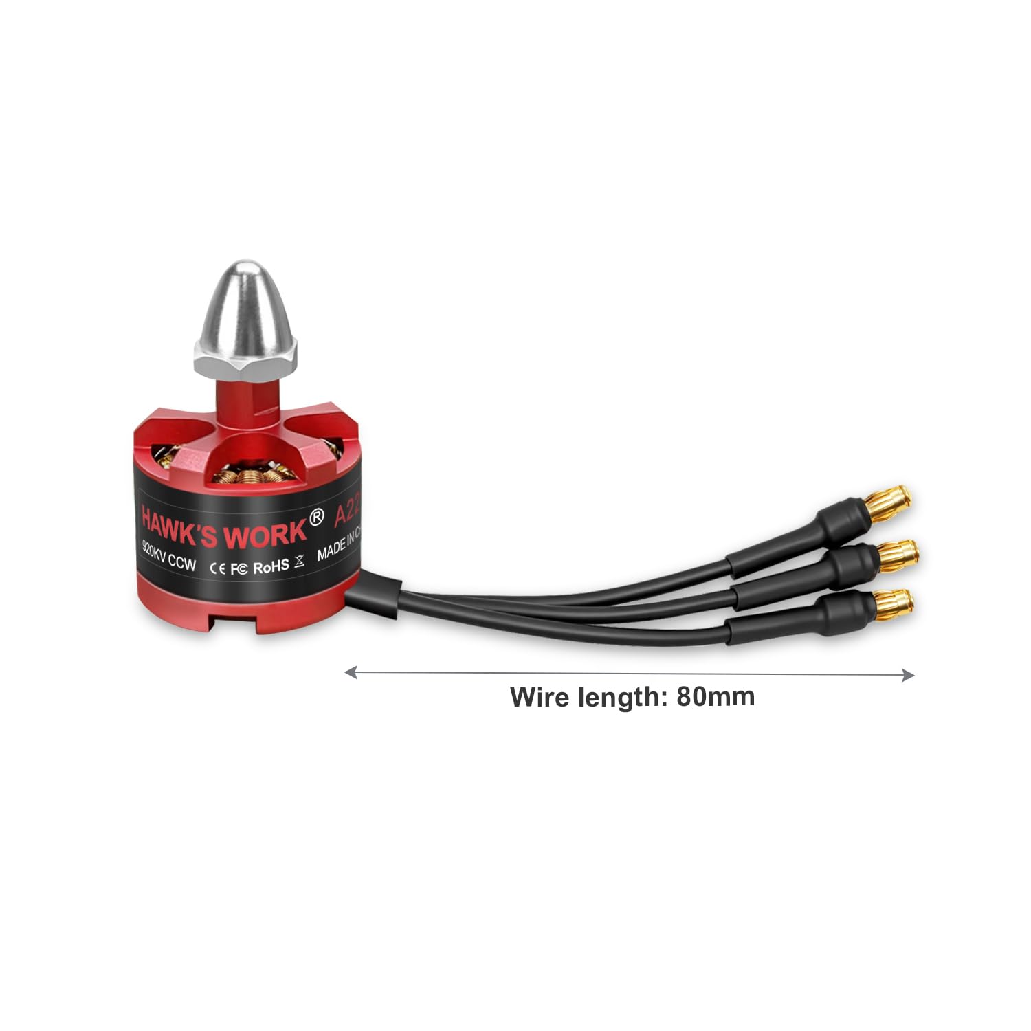 HAWK'S WORK 2212 920KV Brushless Motor for RC Plane and Multirotor Drones – Pre-Soldered, Balanced