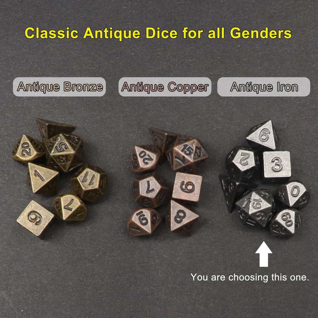 Haxtec Compact 6mm Metal Dice Set for D&D – Keychain Travel Case Included – Ideal Gift for Gamers