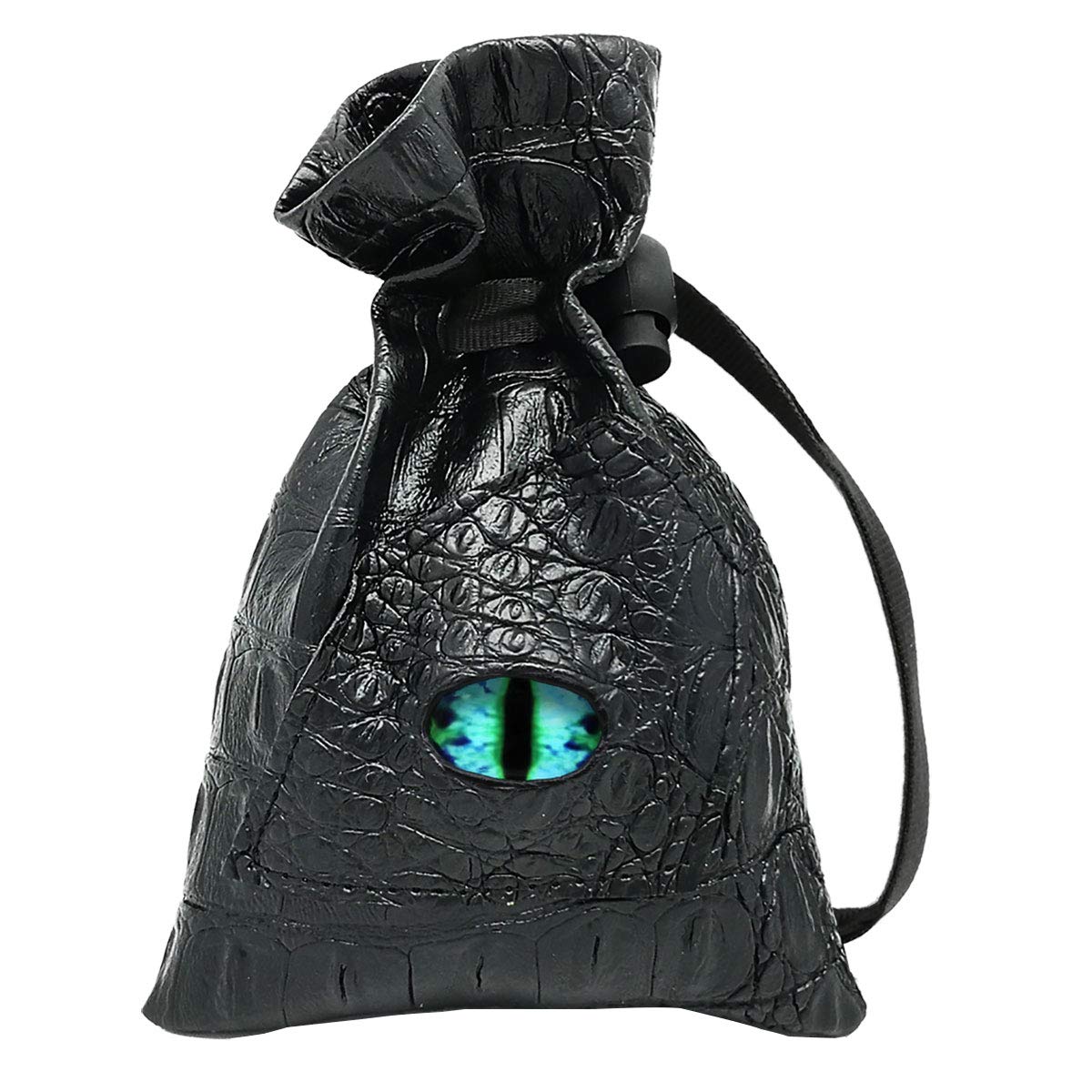 Haxtec Dragon Dice Bag – PU Leather DND Pouch with 3D Glass Dragon Eye for Dice Storage & Gifts