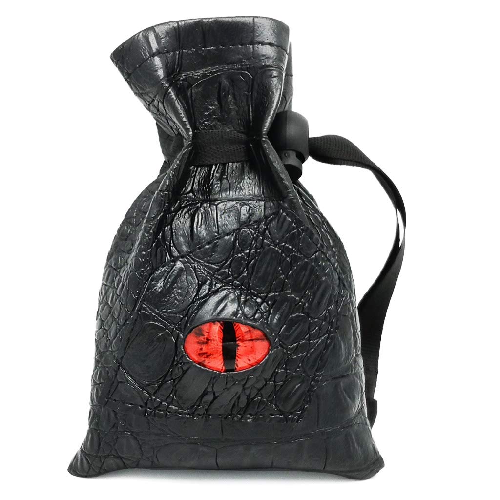 Haxtec Dragon Dice Bag – PU Leather Pouch with 3D Glass Dragon Eye (Patent D893867)