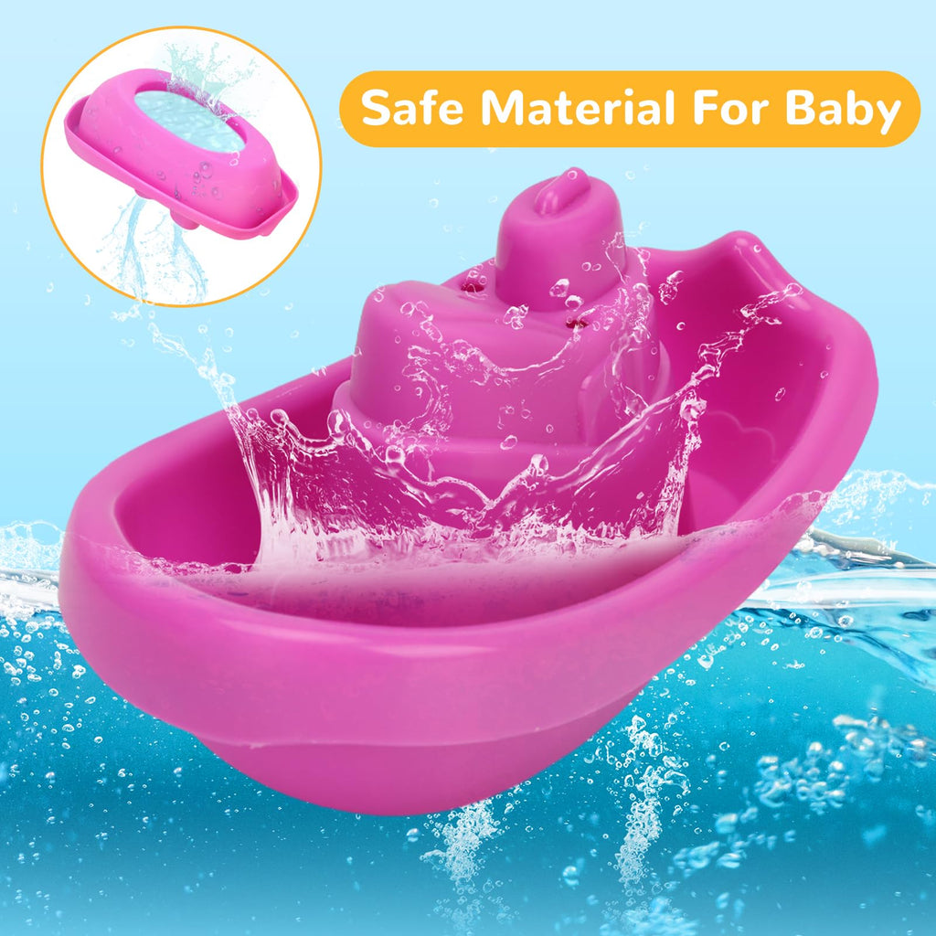 HCFJEH 13-Piece Bath Toy Set for Toddlers 1-3 – Floating Boats, Sea Animal Cups & Shark Shower Head