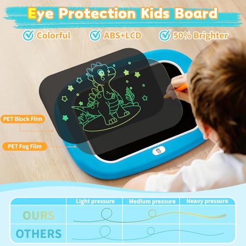 HCFJEH LCD Writing Tablet for Kids Ages 1-5 - Blue Toddler Drawing Pad with Detachable Stand & Pressure-Sensitive Screen