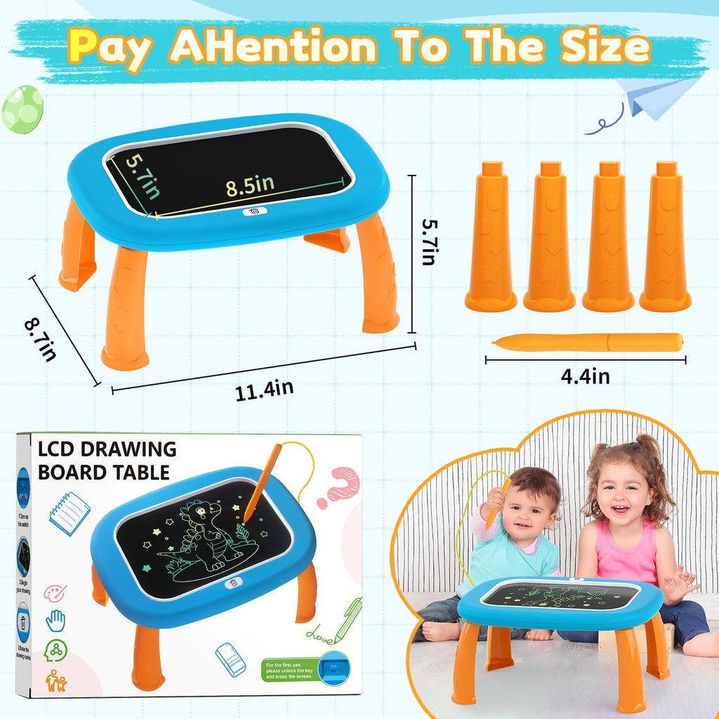 HCFJEH LCD Writing Tablet for Kids Ages 1-5 - Blue Toddler Drawing Pad with Detachable Stand & Pressure-Sensitive Screen
