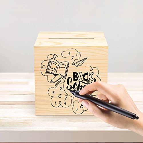 HCHANGEN Natural Wood Piggy Bank – 4.72-Inch Savings Box for Adults & Kids, Cannot Be Opened Without Destroying