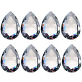 H&D 10-Pack 50mm Crystal Teardrop Prisms - Clear K9 Glass Chandelier Pendants