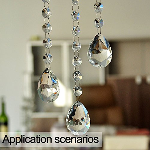 H&D 10-Pack 50mm Crystal Teardrop Prisms - Clear K9 Glass Chandelier Pendants