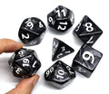 HD Giant Black 25mm Polyhedral Dice Set – 7 Oversized RPG Dice with Pearl Texture, Easy-Read Numbers for D&D, Pathfinder, MTG