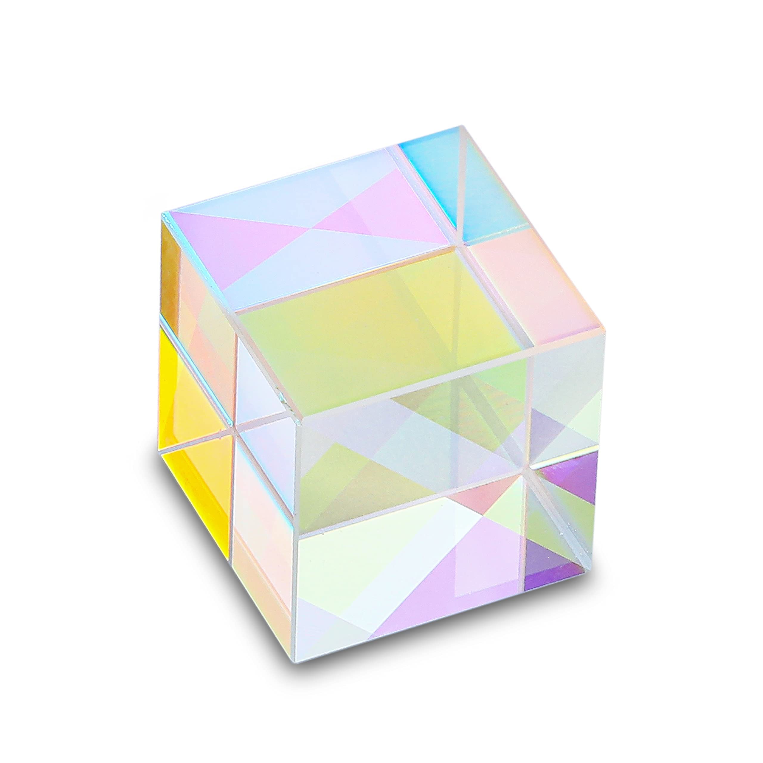 HDCRYSTALGIFTS 25mm Optical Glass X-Cube Prism – RGB Dispersion, Spectrum, Photography Props
