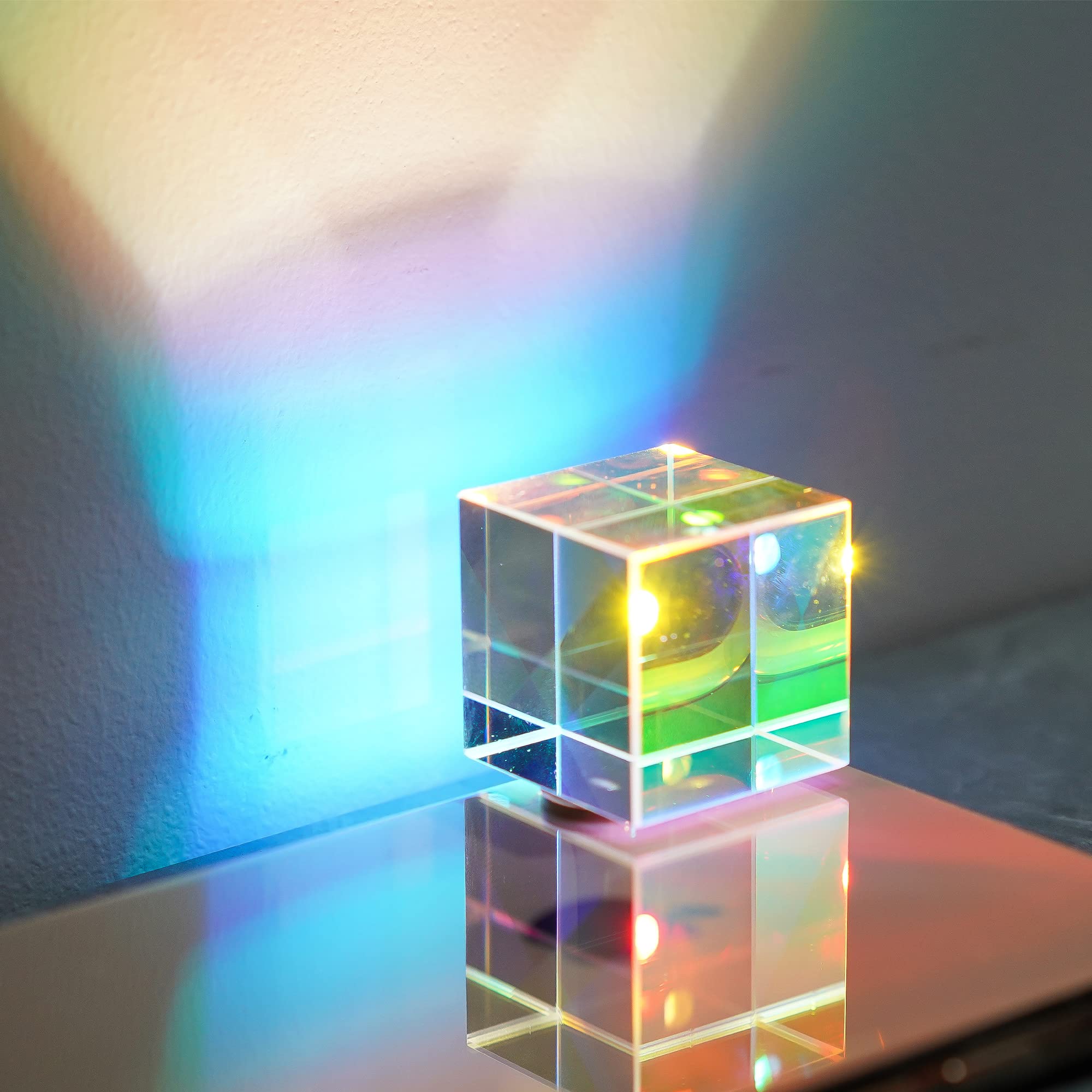 HDCRYSTALGIFTS 25mm Optical Glass X-Cube Prism – RGB Dispersion, Spectrum, Photography Props