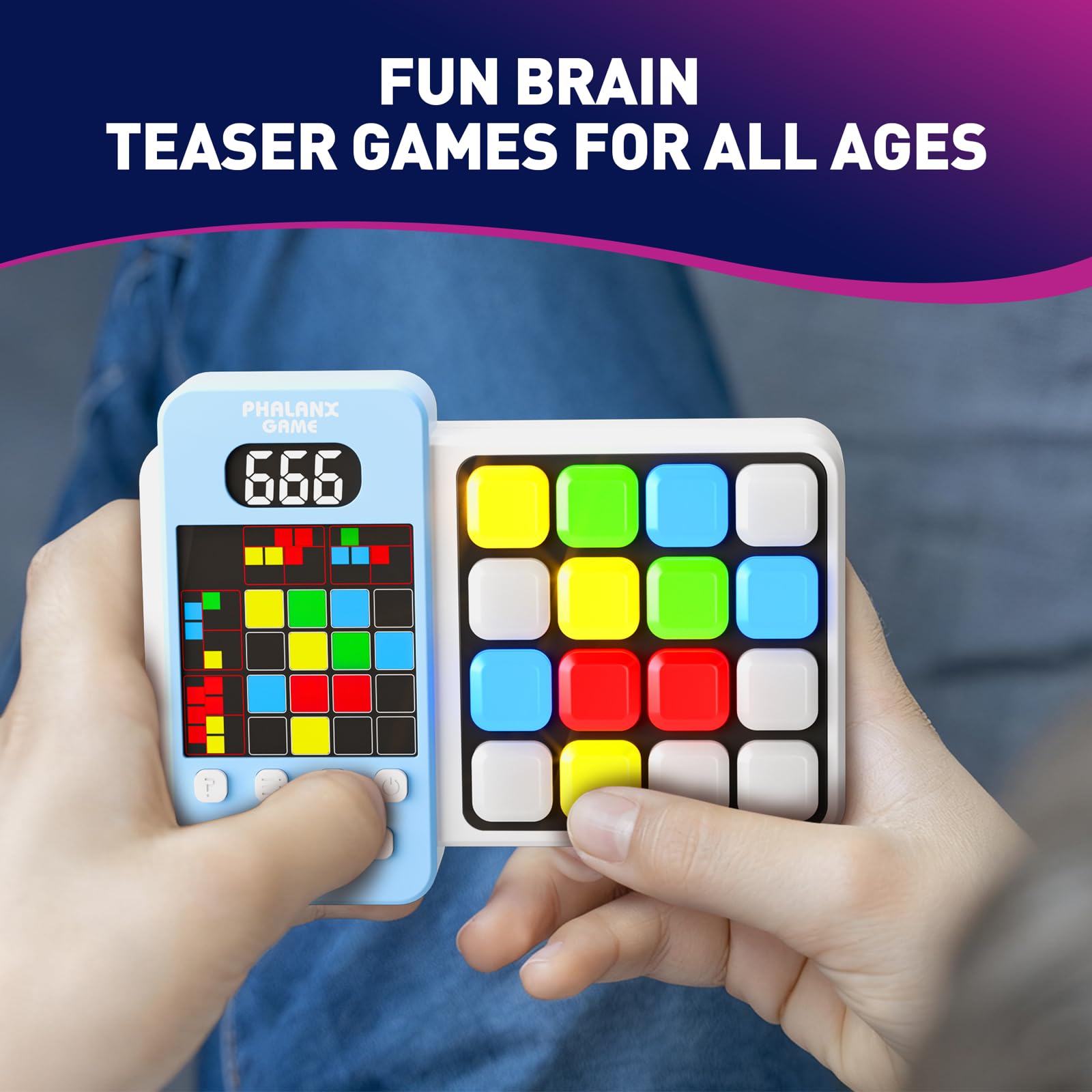 HDPERMNO Interactive Puzzle Game for Kids 8-13, Bright Blue - 3 Modes, 300+ Challenges