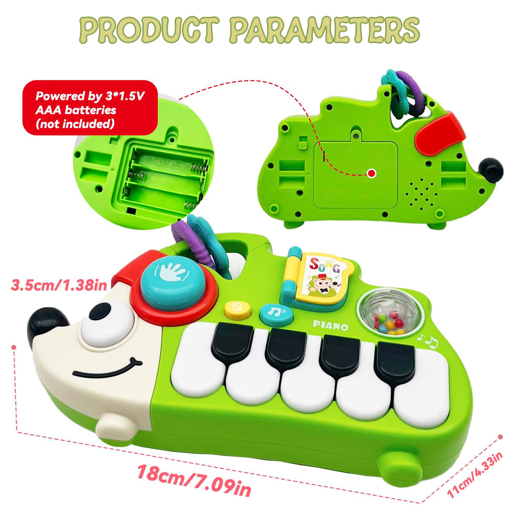Hedgehog Musical Toy for 1 Year Old – Light Up Baby Piano with Sounds and Numbers