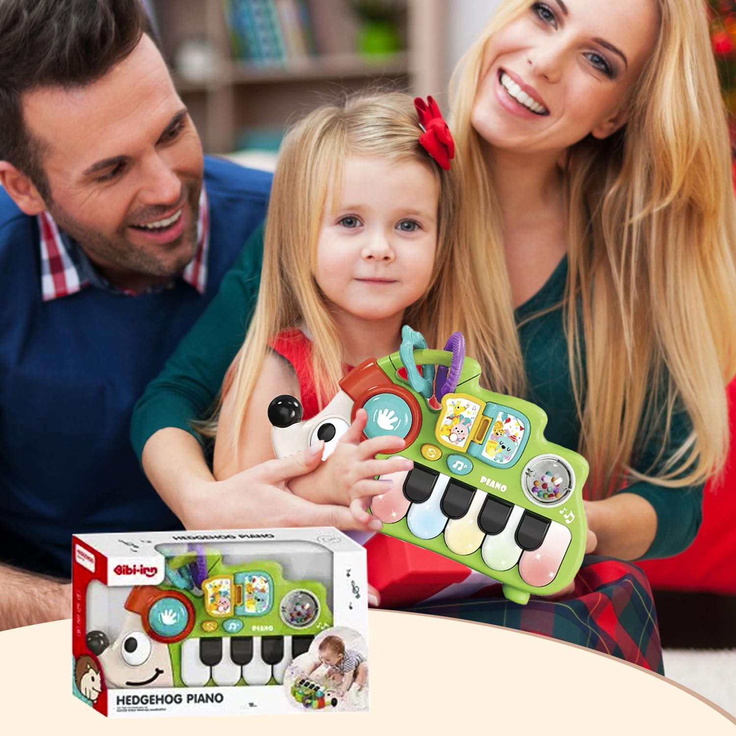 Hedgehog Musical Toy for 1 Year Old – Light Up Baby Piano with Sounds and Numbers