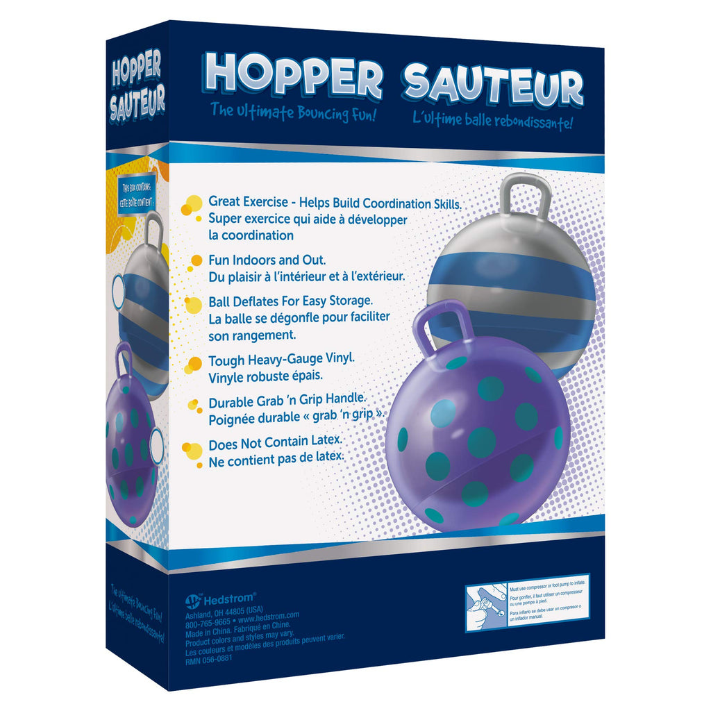 Hedstrom 15-Inch Metallic Purple Polka Dot Hopper Ball, Indoor Outdoor Bouncing Toy