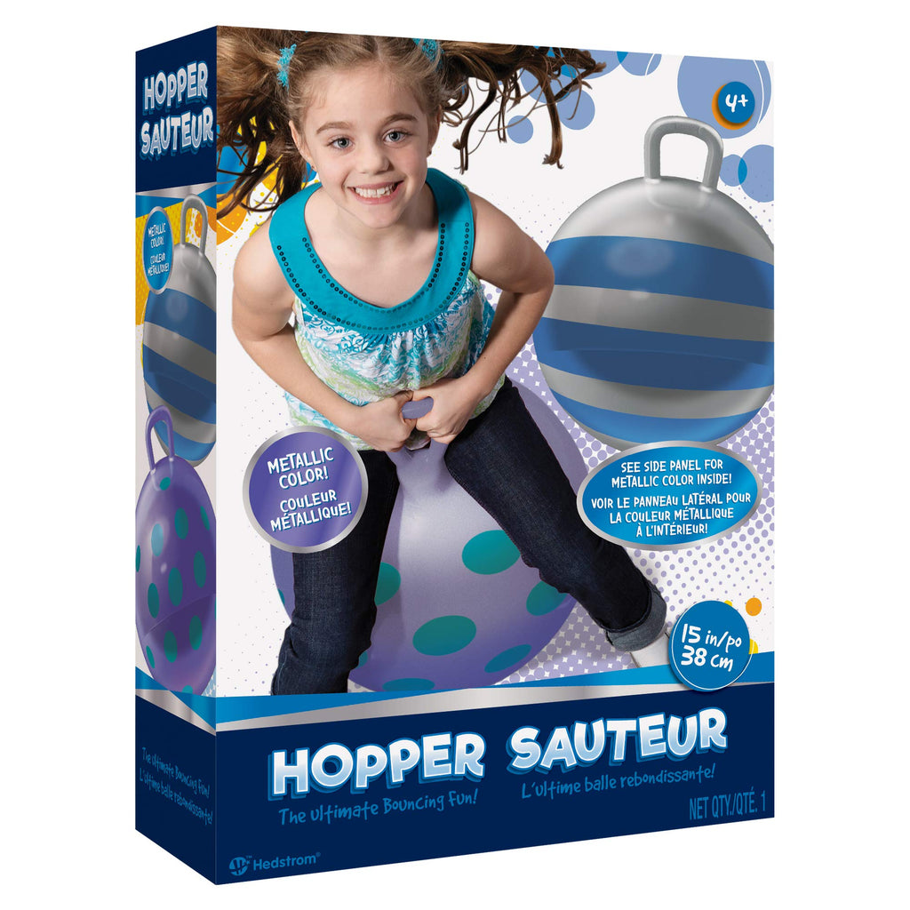 Hedstrom 15-Inch Metallic Silver Striped Hopper Ball for Active Kids