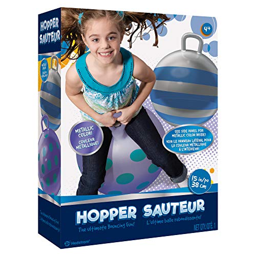 Hedstrom 15-Inch Metallic Silver Striped Hopper Ball for Active Kids