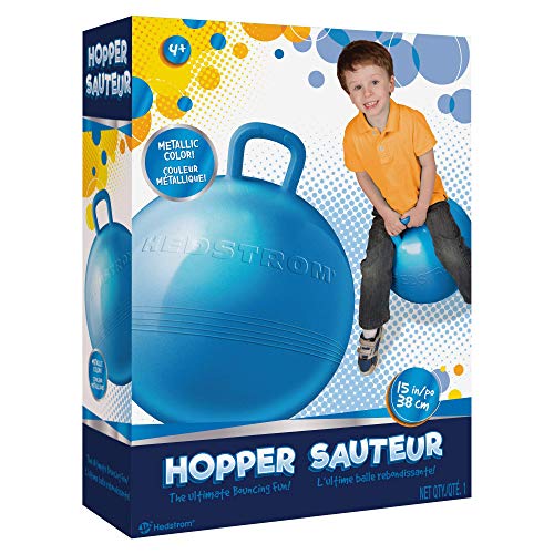 Hedstrom Metallic Blue Fun Hopper – 15-Inch Bouncy Ball for Kids