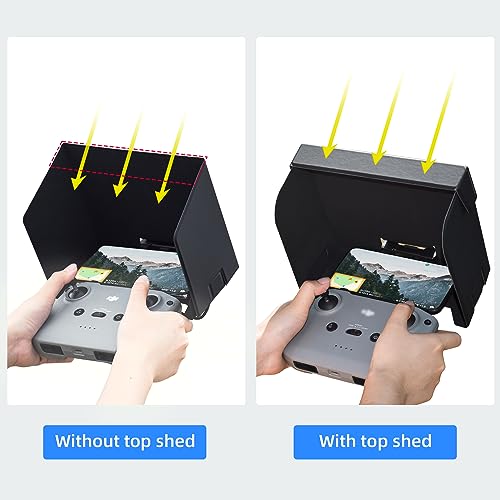HeiyRC Anti-Glare Foldable Sun Hood for DJI Controllers – Compatible with Mini 4 Pro, Air 3, Mavic 3, and More