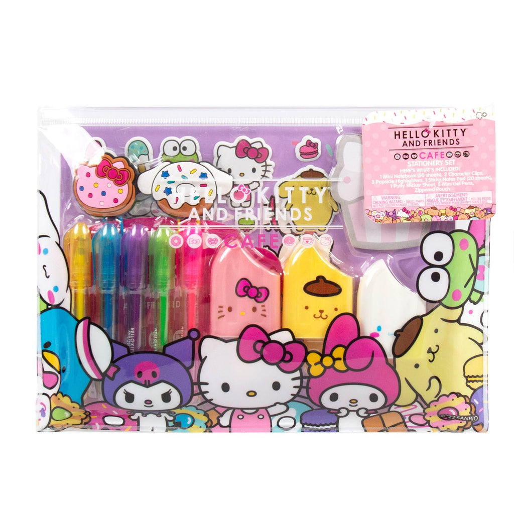 Hello Kitty & Friends Café Stationery Set - 22-Piece Kawaii School Supplies with Notebook, Stickers, Pens